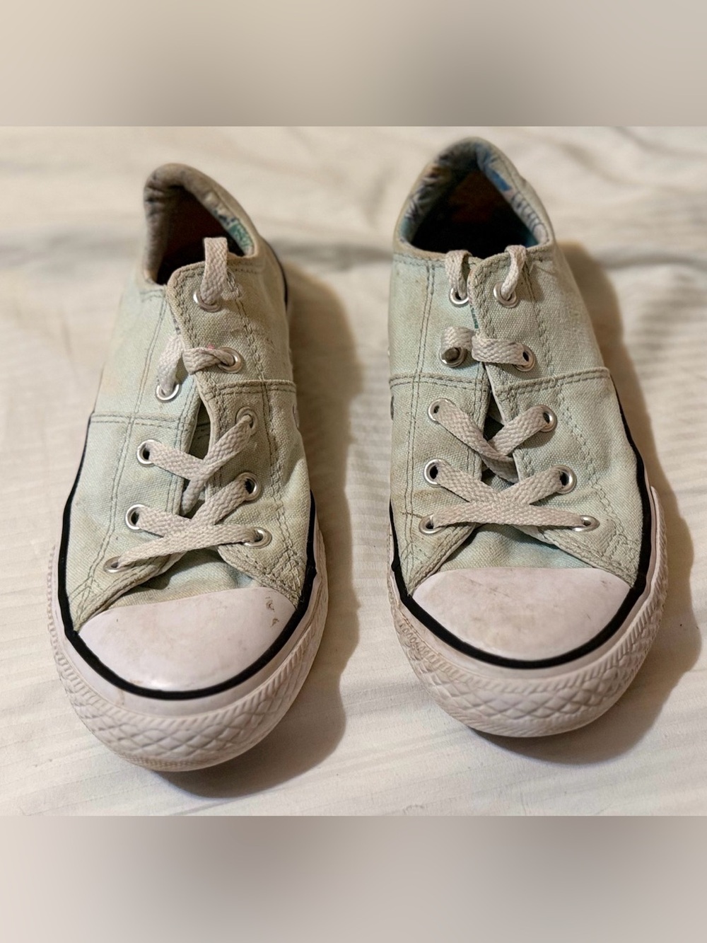 Converse Kids Low-Top Canvas Sneakers in Mint Green